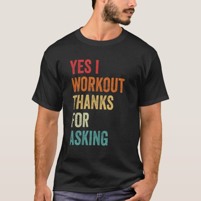 Camiseta Sim Eu Me Exercito  Gráfico Sarcástico de Músculo, (Frente)