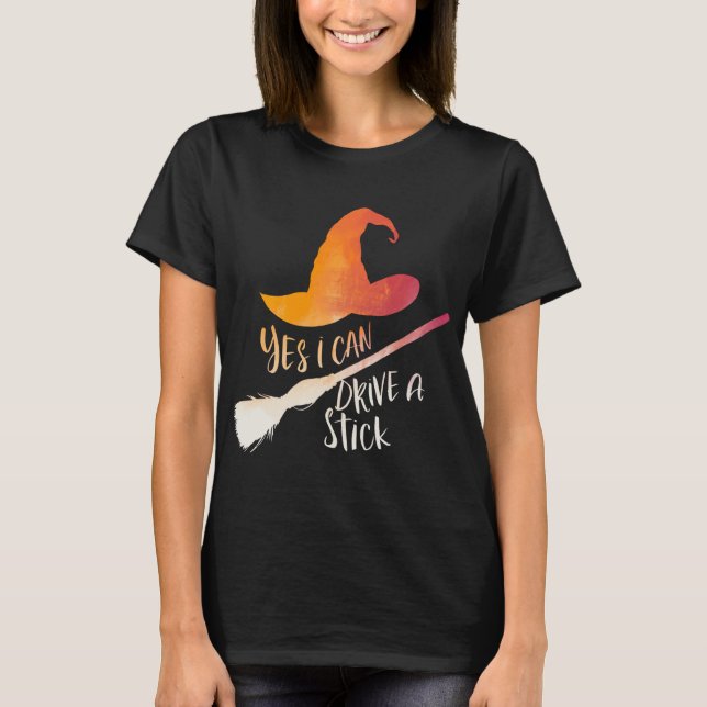 Camiseta Sim, eu posso dirigir uma cola de Halloween das mu (Frente)