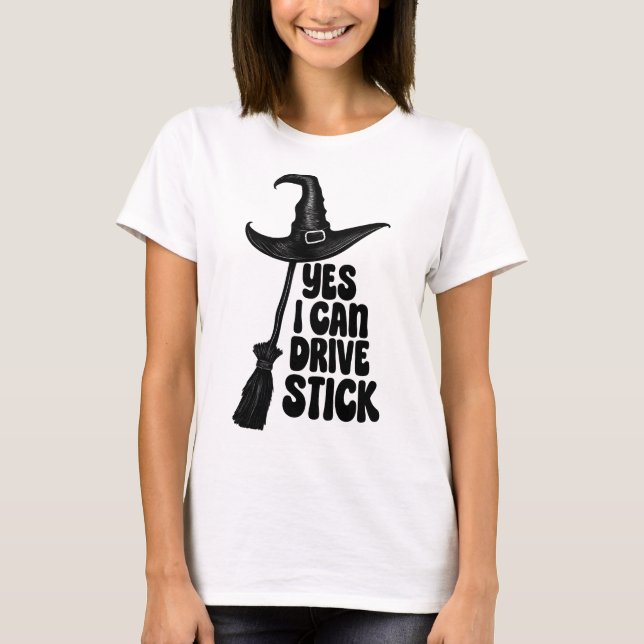Camiseta Sim, eu posso dirigir uma cola de Halloween das mu (Frente)