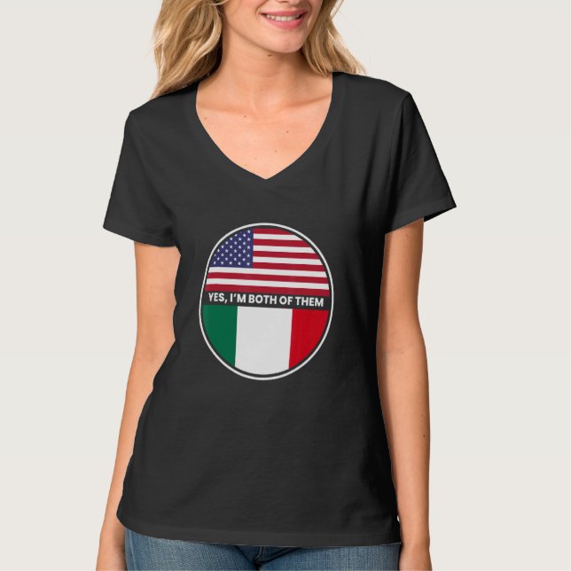 Camiseta Sim, Eu Sou Ambos Bandeira Do México Dos Eua (Frente)