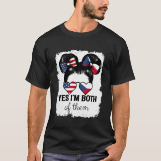 Camiseta Sim, Eu Sou Ambos EUA e República Tcheca Mix Garot
