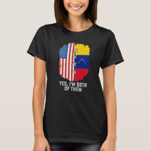 Camiseta Sim, eu sou ambos meio americano metade da Venezue