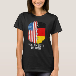 Camiseta Sim, eu sou ambos, metade americano, metade alemão