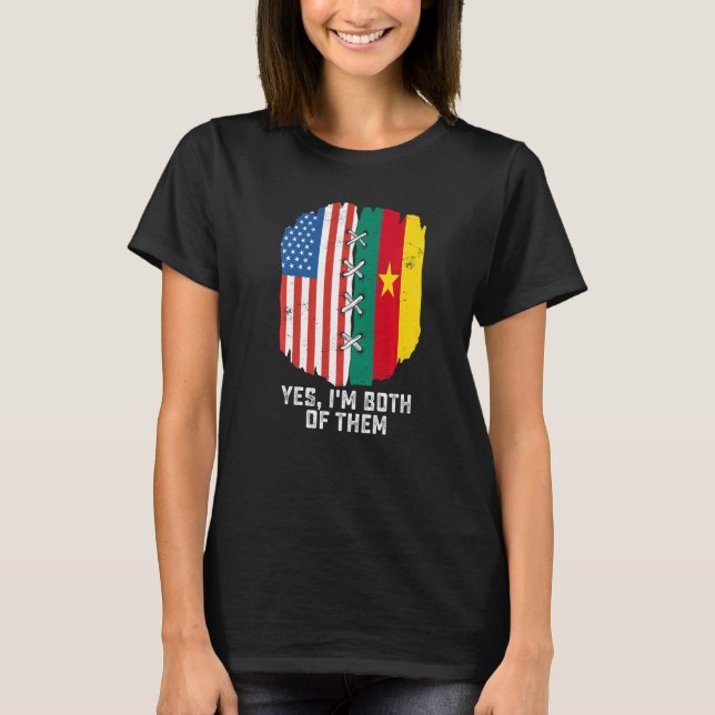 Camiseta Sim, eu sou ambos, metade americano, metade camaro (Frente)
