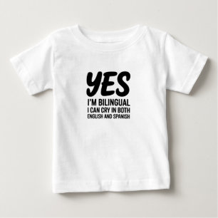 Camiseta SIM EU SOU BILÍNGUE Bodysuit Infantil Espanhol/Ing