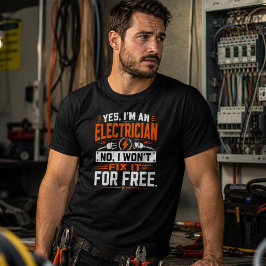 Camiseta Sim, Eu Sou Eletricista, Não, Não Vou Consertar de