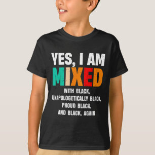 Camiseta Sim, eu sou mestiço com preto pelas mulheres afric