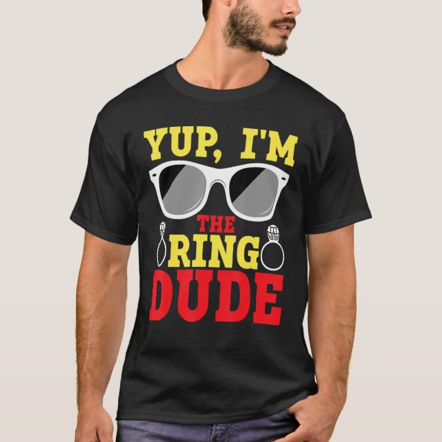 Camiseta Sim, eu sou o Ring Dude Ring Bearer (Frente)