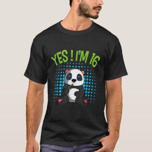 Camiseta Sim, Eu Tenho 16 Tema Panda Comemoração De Py Bday