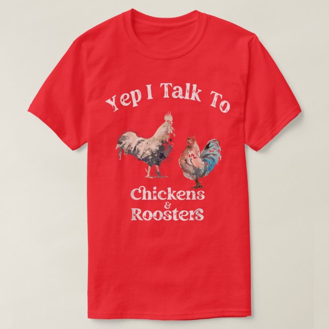 Camiseta Sim, Falo Com Galinhas E Galinhas Engraçadas (Frente do Design)