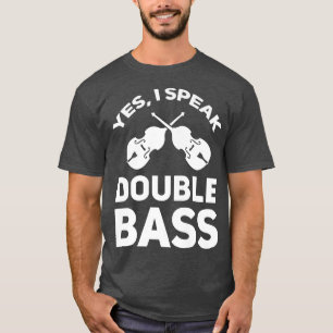 Camiseta Sim, falo música com baixo duplo