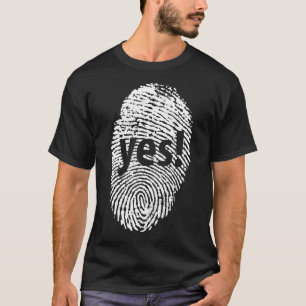 Camiseta Sim: impressão digital