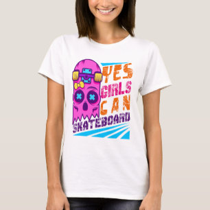 Camiseta Sim Meninas Podem Andar de Skate Skate 