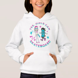 Camiseta Sim, Meninas Podem Desenhar Em Skateboarder Mulher