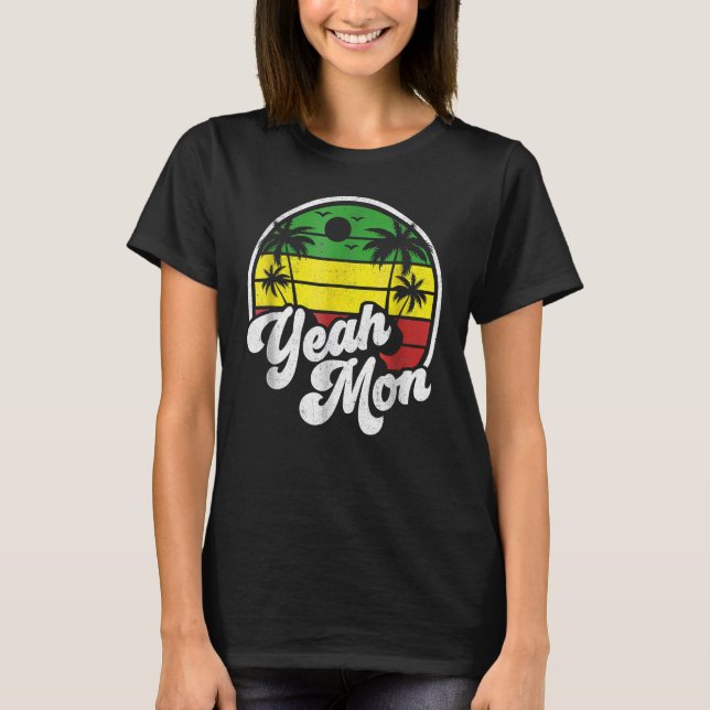 Camiseta Sim Mon Vintage Jamaica Reggae Vacina jamaicana (Frente)