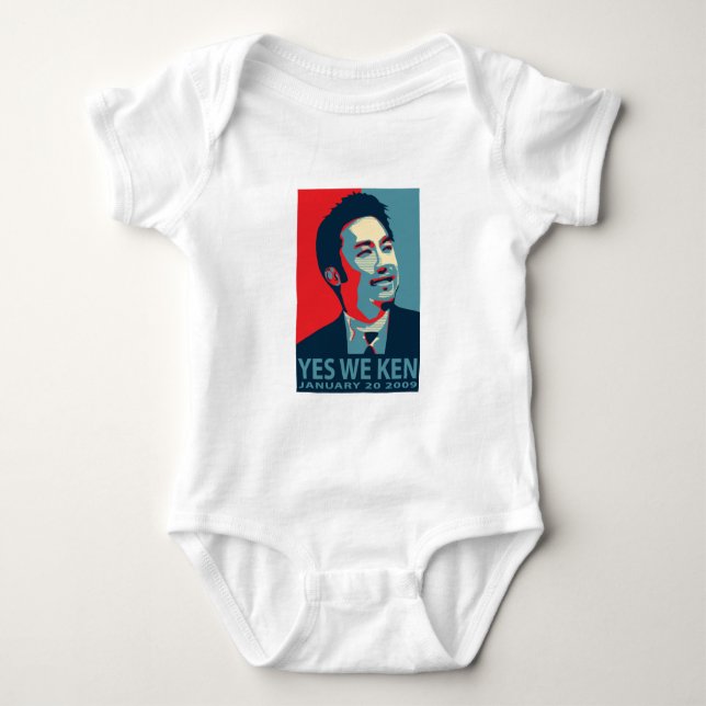Camiseta Sim nós Ken (Obama) - dorminhoco do bebê - (Frente)