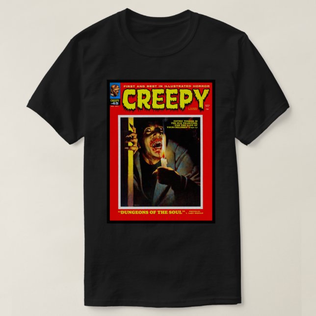 CAMISETA SIM OUTRO COBRIR DA REVISTA DE EXCELENTE CREEPY 45 (Frente do Design)