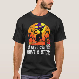 Camiseta Sim Posso Dirigir Um Gato Preto Bruxa Halloween