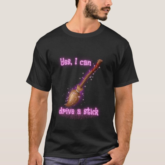 Camiseta Sim Posso Dirigir Um Pau Divertido Halloween Sinis (Frente)
