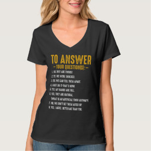Camiseta Sim, São Gêmeos Perguntas Engraçadas Familiares