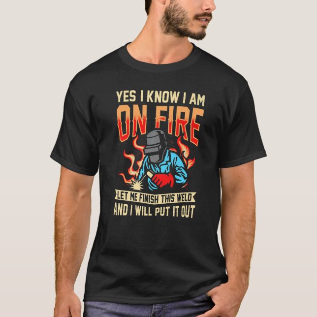 Camiseta Sim, sei que estou soltando fogo Flame Metalsmith  (Frente)