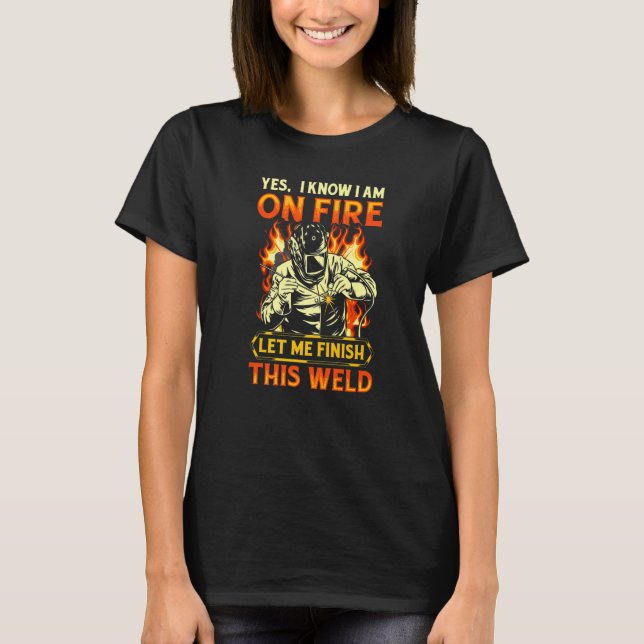 Camiseta Sim, sei que estou soltando fogo Flame Metalsmith  (Frente)