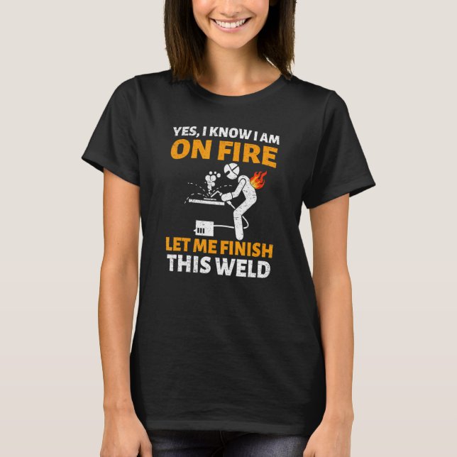 Camiseta Sim, sei que estou soltando fogo Flame Metalsmith  (Frente)