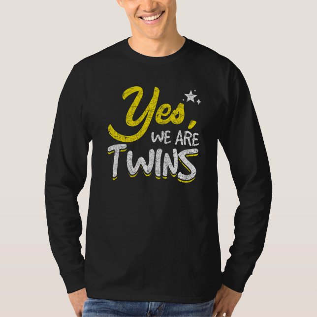Camiseta Sim Somos Gêmeos Correspondência Familiar Irmãos E (Frente)