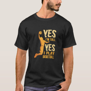 Camiseta Sim, sou alta, sim, jogo basquete