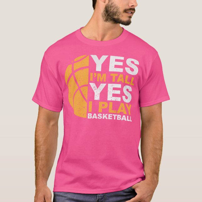 Camiseta Sim, Sou Alto, Sim, Jogo Basquete (Frente)