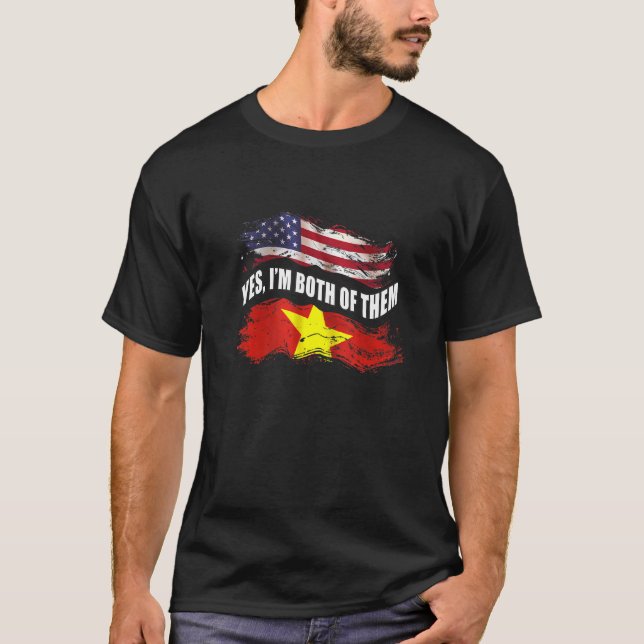 Camiseta Sim, sou ambos americanos e vietnamitas (Frente)