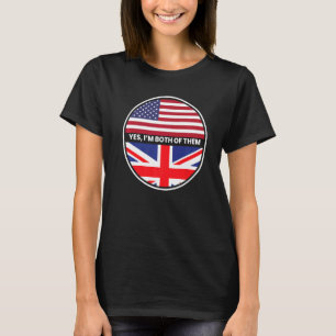 Camiseta Sim, sou ambos bandeira dos Estados Unidos