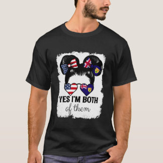 Camiseta Sim, sou ambos EUA Turks e Caicos Mix Garota