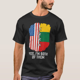 Camiseta Sim, sou ambos meio-americanos, meio lituano