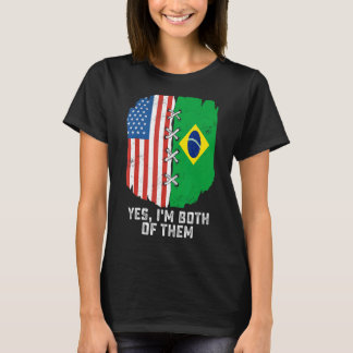 Camiseta Sim, sou ambos meio-americanos, metade brasileira