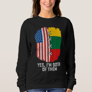 Camiseta Sim, sou ambos, metade americano, metade lituano
