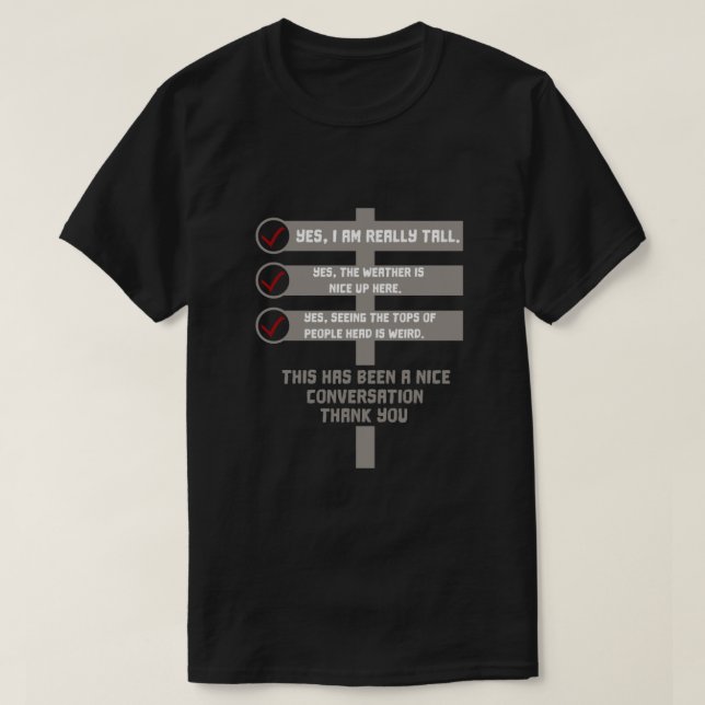 Camiseta Sim, sou realmente alto - Engraçado Tee por Essenc (Frente do Design)