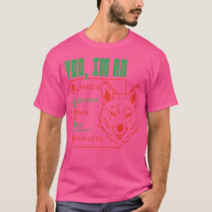 Camiseta Sim, Sou Um Alfa Wolf Italiano Comida Engraçado Ir