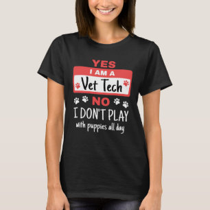 Camiseta Sim, sou um Vet Tech Play com Puppies