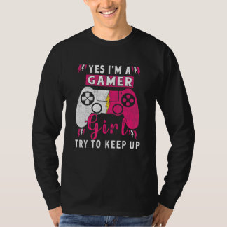 Camiseta Sim, sou uma garota gamer Coisas de jogos Garotas 