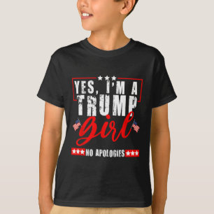 Camiseta Sim, sou uma garota Trump Sem desculpas Bandeira d