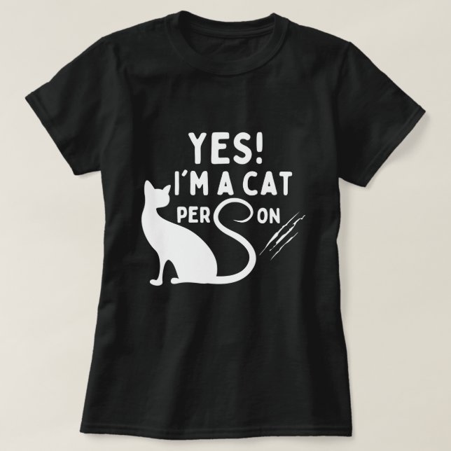 Camiseta Sim, sou uma pessoa de gato (Frente do Design)
