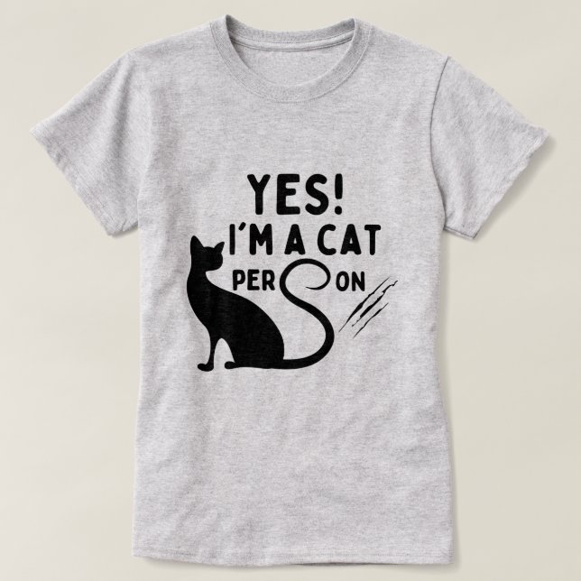 Camiseta Sim, sou uma pessoa de gato (Frente do Design)