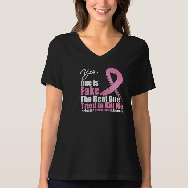 Camiseta Sim Um é Falso Cancer da Mama (Frente)