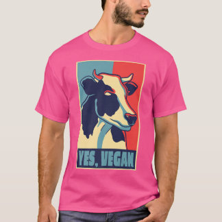 Camiseta Sim, Vegan Pop Art Poster de Vaca Vaca Retrato Ani
