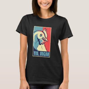 Camiseta Sim Vegano Vegetariano Retro Eu Amo Animais Frango