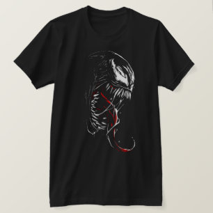 Camiseta Simbiote Sombrio – Monstro Venenoso Preto e Vermel
