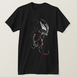 Camiseta Simbiote Sombrio – Monstro Venenoso Preto e Vermel