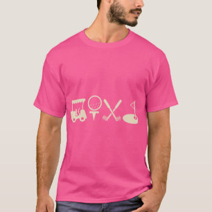 Camiseta Simboles de Golfe Engraçados Clube Golf Ball Golf