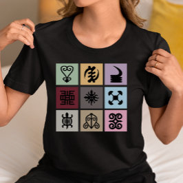 Camiseta Símbolo Adinkra Ganês – Patrimônio e Sabedoria Afr